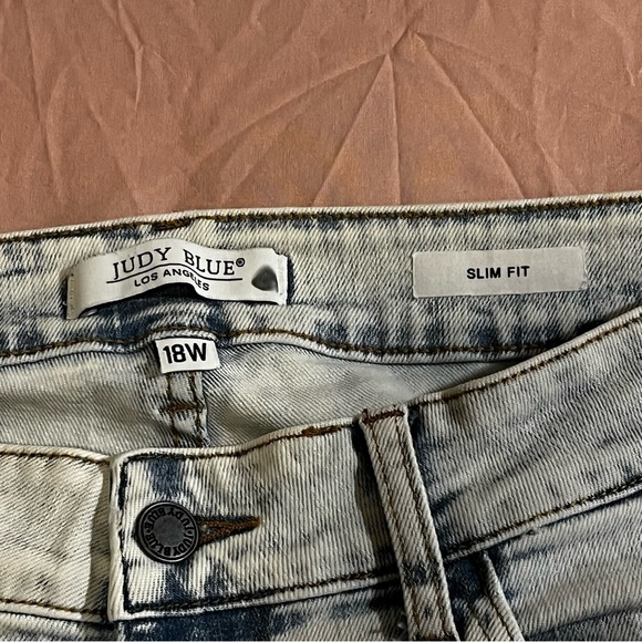WOMENS JUDY BLUE HIGH WAIST SLIM FIT JEANS-ULTRA LIGHT BLUE Boho Stretch Sz 18W - Picture 5 of 10